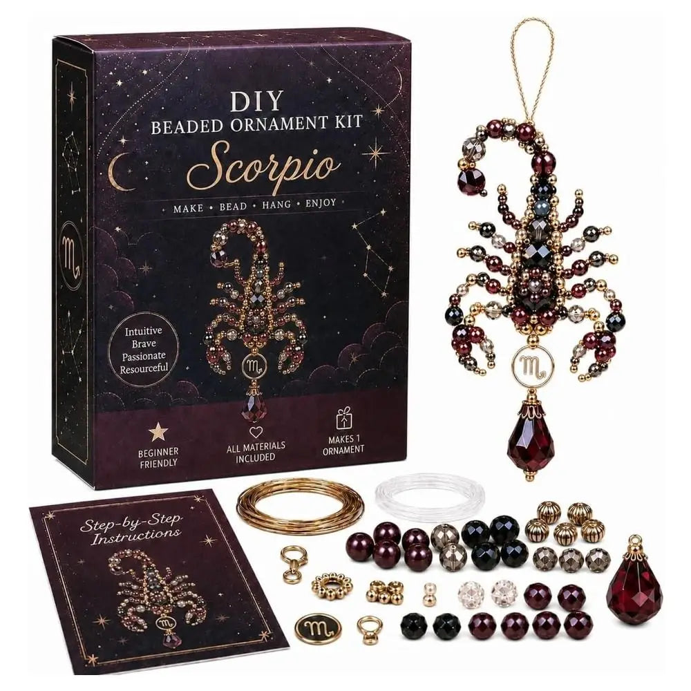 DIY Beaded Constellation Pendant Kit – Zodiac Bag Charm Craft DIY Jewelry Kit PLUSH Style 7