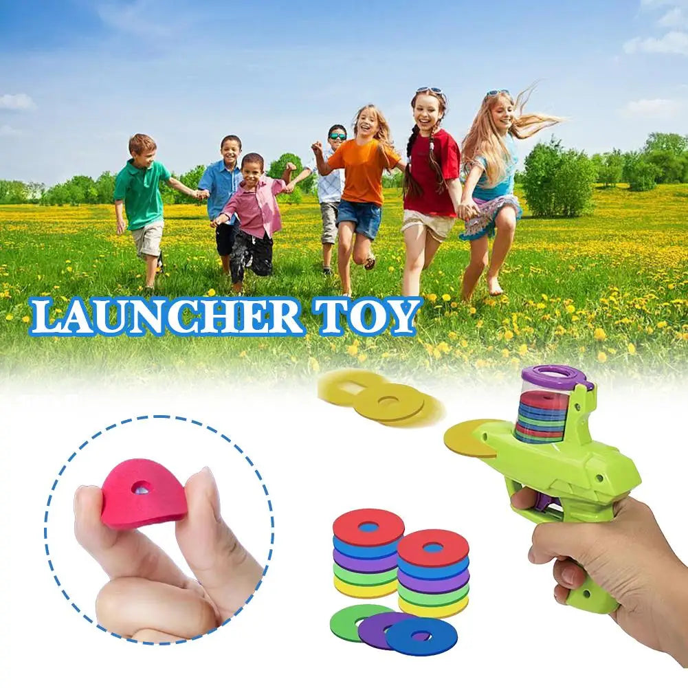 Kids Foam Flying Disc Launcher Gun – Outdoor Shooting Toy Outdoor Launcher Toy PLUSH
