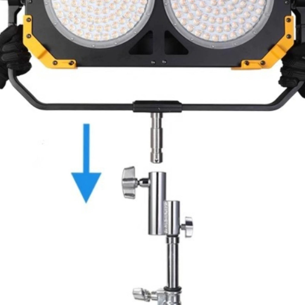 Chrome Dual-End Studio Lighting Adapter with Thumbscrews Studio Lighting Adapter PLUSH