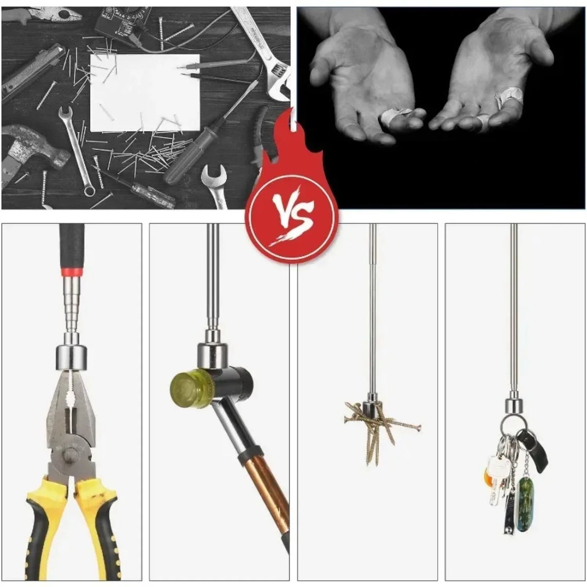 Telescoping Magnetic Pickup Tool – Extendable Grabber Stick Magnetic Pickup Tool PLUSH
