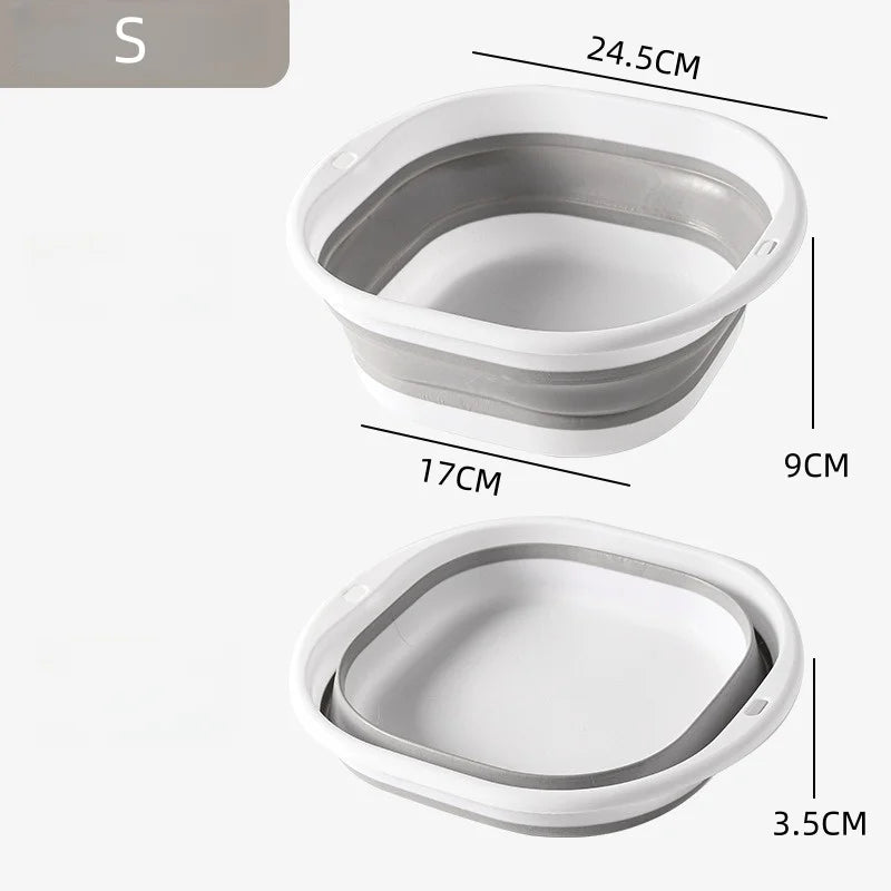 Collapsible Silicone Washbasin – Portable Foldable Camping Basin Collapsible Wash Basin PLUSH GREY S