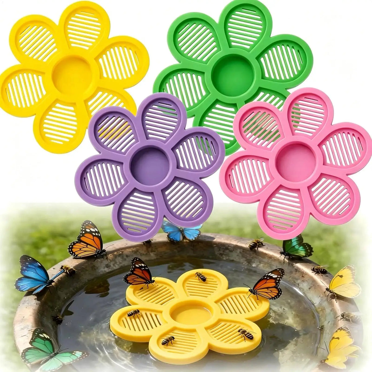 Floating Bee Island Waterer – Pollinator Drinking Tray Bee Waterer Station PLUSH