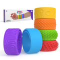 Textured Silicone Fidget Slap Bracelets – 6-Pack Sensory Toys Fidget Sensory Bracelet PLUSH 6 pcak - 1set