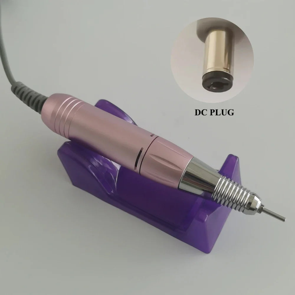 Electric Nail Drill Handle 35000RPM – Manicure Handpiece Nail Drill Handpiece PLUSH DC PINK