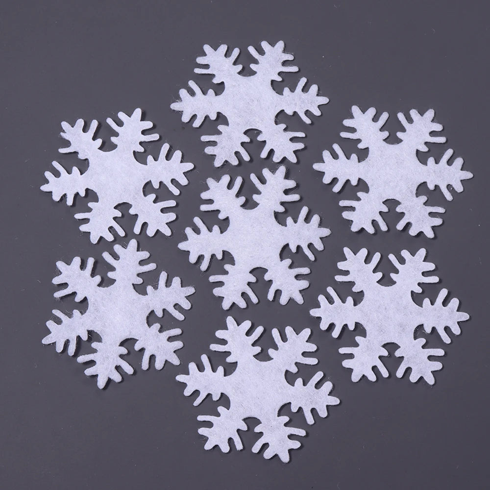 50pcs Felt Snowflake Ornaments – DIY Christmas Craft Decor Felt Craft Ornaments PLUSH 09