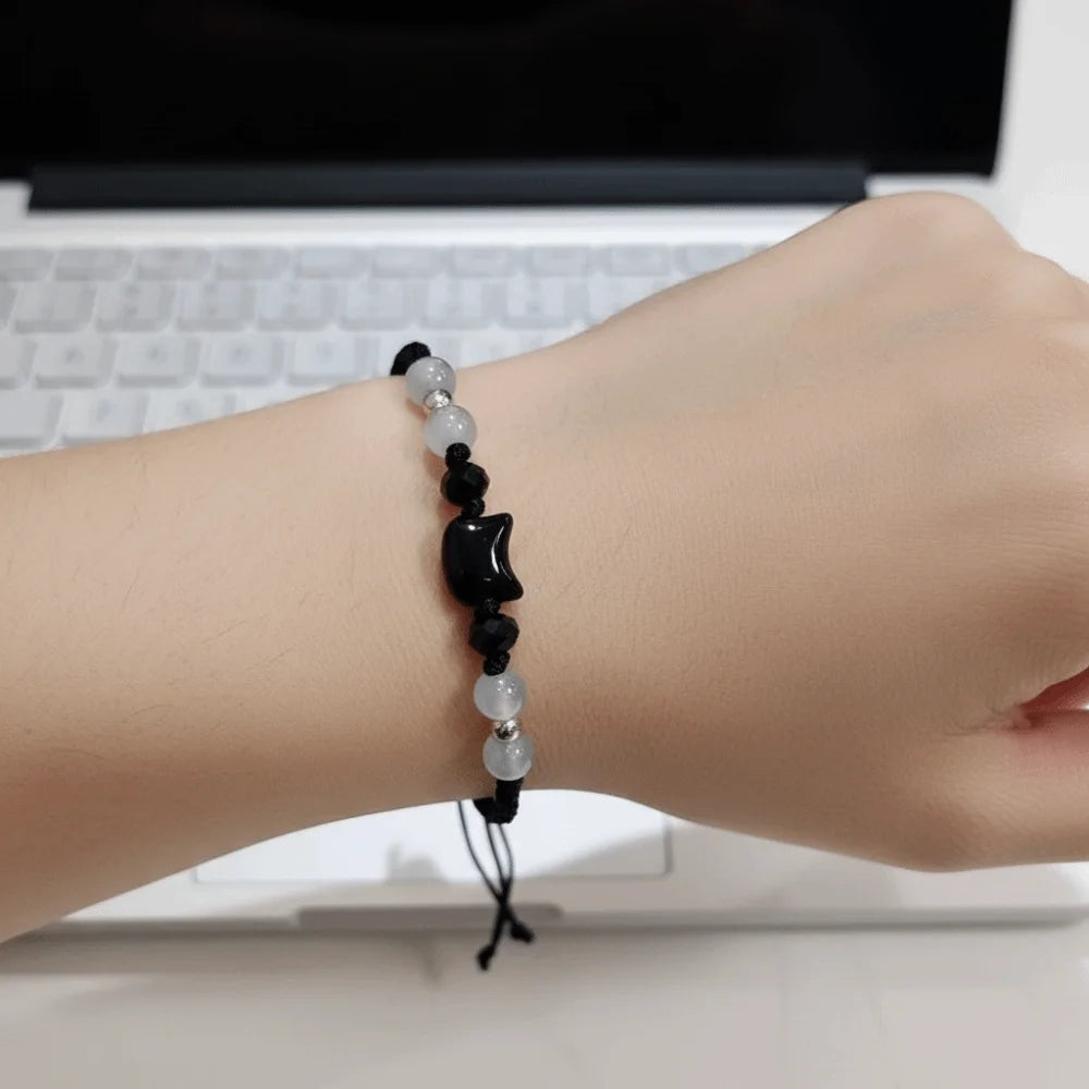 Minimalist Cat & Rabbit Bead Bracelet – Friendship Gift Beaded Bracelet PLUSH