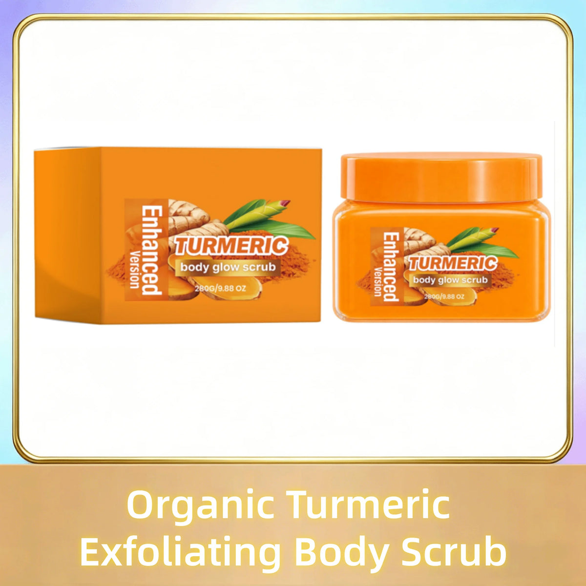 Organic Turmeric Exfoliating Body Scrub 280g – Brightening Body Scrub Cream PLUSH 280g boxed