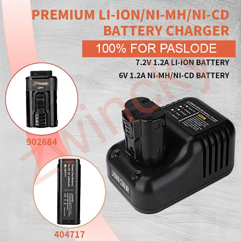 ZWINCKY 6V 7.2V Battery Charger for Paslode Ni-MH Ni-CD Li-Ion Power Tool Charger PLUSH