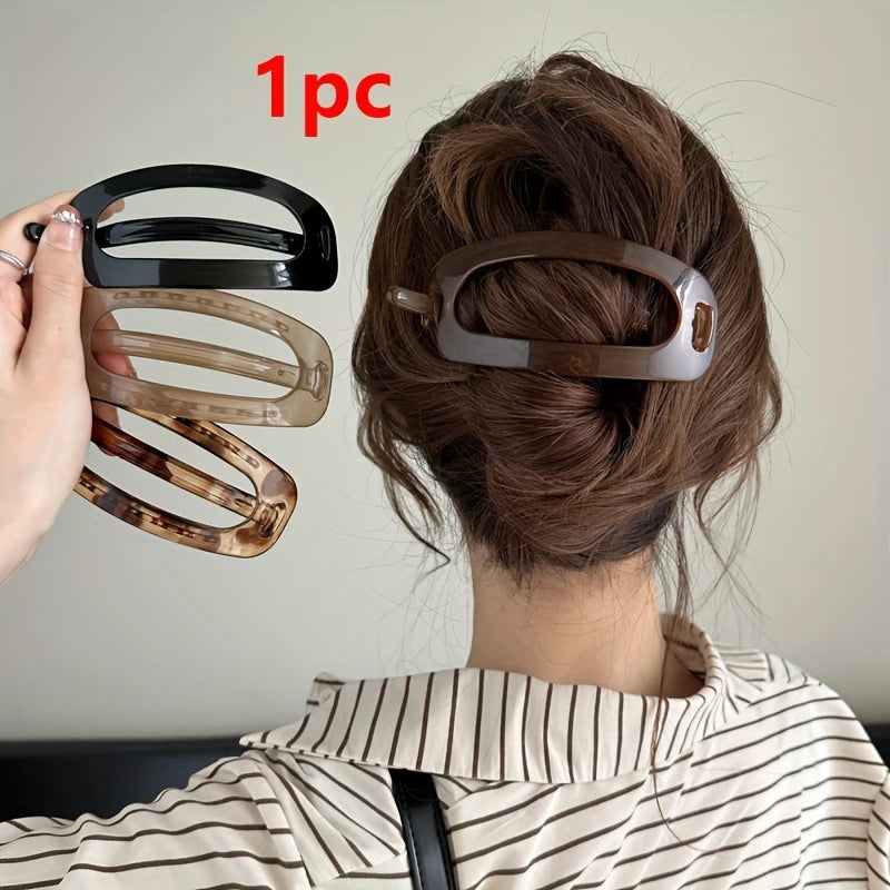 Large Oval Acrylic Hair Claw Clip – Retro Twisted Hairpin Hair Claw Clip PLUSH