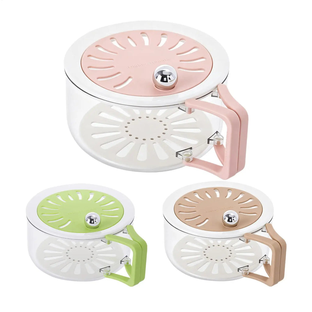 Double Layer Fruit Strainer Container with Foldable Handle Kitchen Strainer Bowl PLUSH