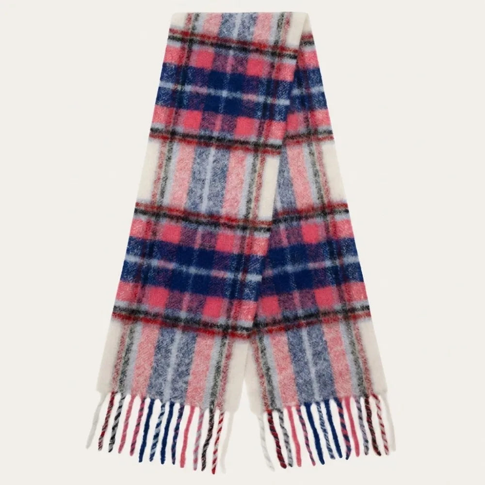 Women's Long Plaid Tassel Scarf – Plush Shawl Wrap All Seasons Scarf & Shawl Wrap PLUSH Style 2