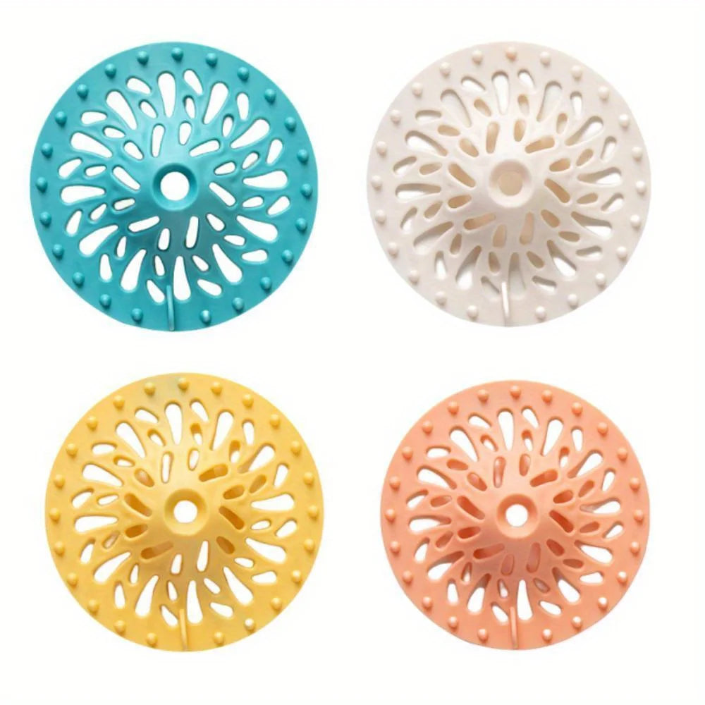 Shower Drain Hair Filter & Sink Strainer – Bathtub Drain Cover Drain Hair Filter PLUSH 4pcs L
