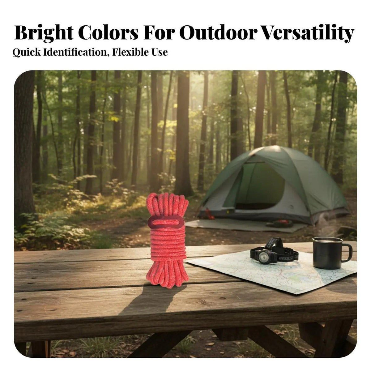 4M Reflective Tent Rope with Tensioner | Camping Guy Line Camping Tent Rope PLUSH