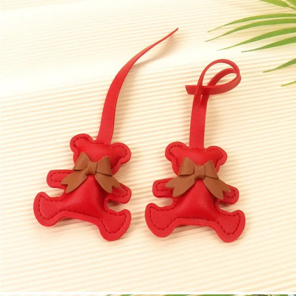 Bow Bear Keychain – Cute PU Leather Keyring & Bag Charm Fashion Keychain Charm PLUSH