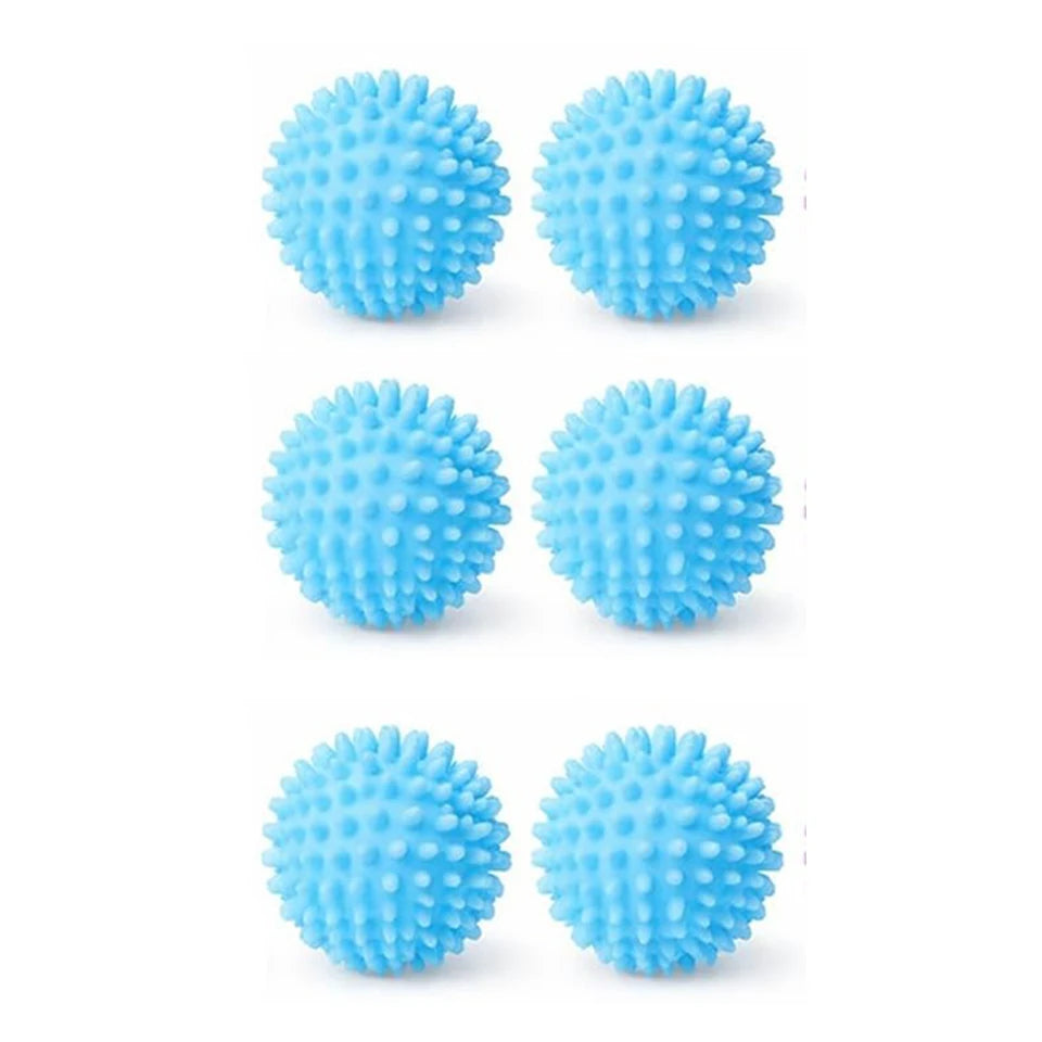 6-Pack Reusable TPR Laundry Balls – Anti-Tangle & Hair Remover Laundry Washing Balls PLUSH Blue-6PCS