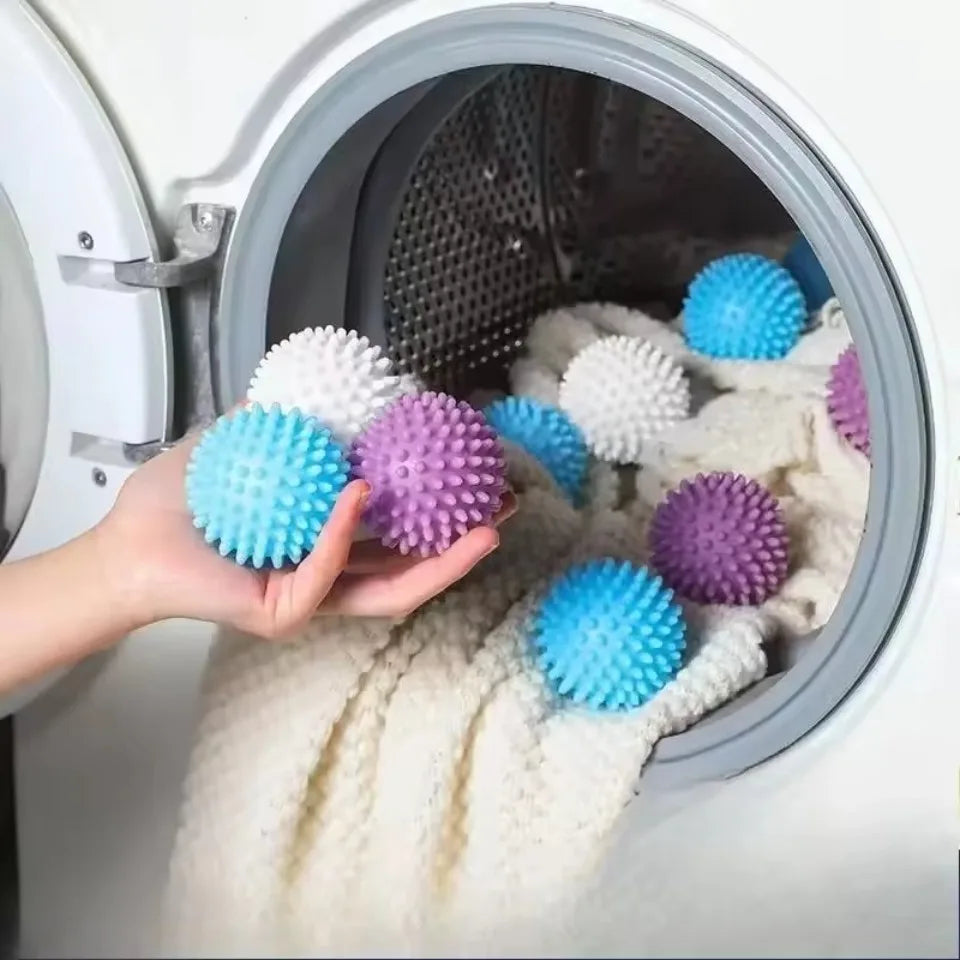 6-Pack Reusable TPR Laundry Balls – Anti-Tangle & Hair Remover Laundry Washing Balls PLUSH