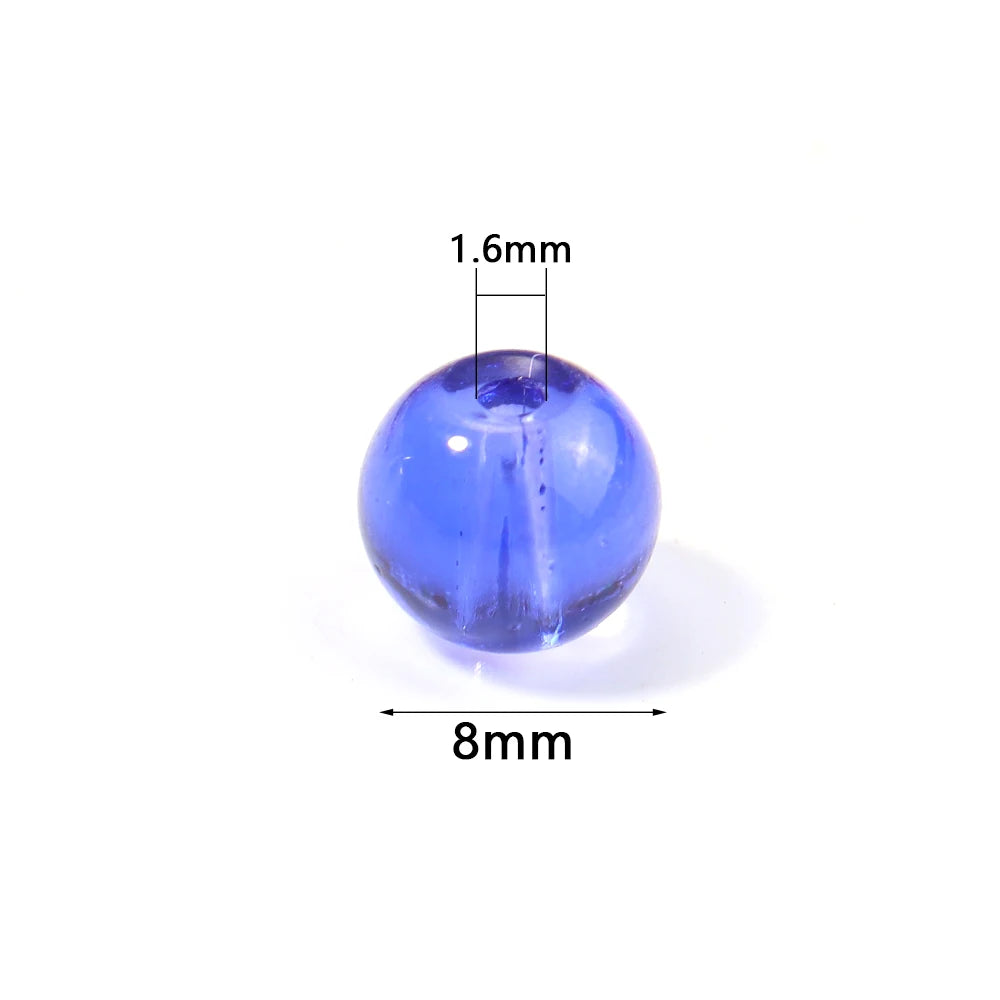 50pcs Colorful Round Glass Crystal Beads – DIY Jewelry Making Glass Craft Beads PLUSH