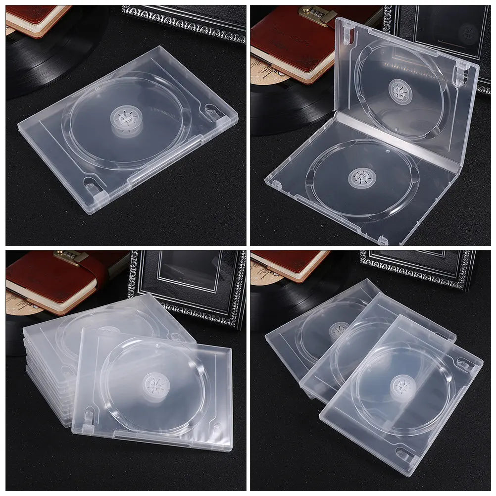 12-Pack Ultra Thin Clear CD DVD Storage Cases | Slim Organizer CD DVD Storage Case PLUSH