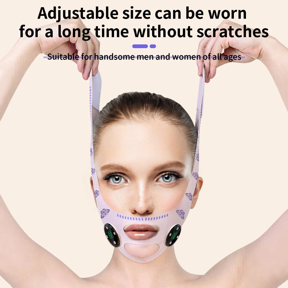 CAMMUO EMS Face Lifting Massage Strap | USB Rechargeable EMS Face Massager PLUSH