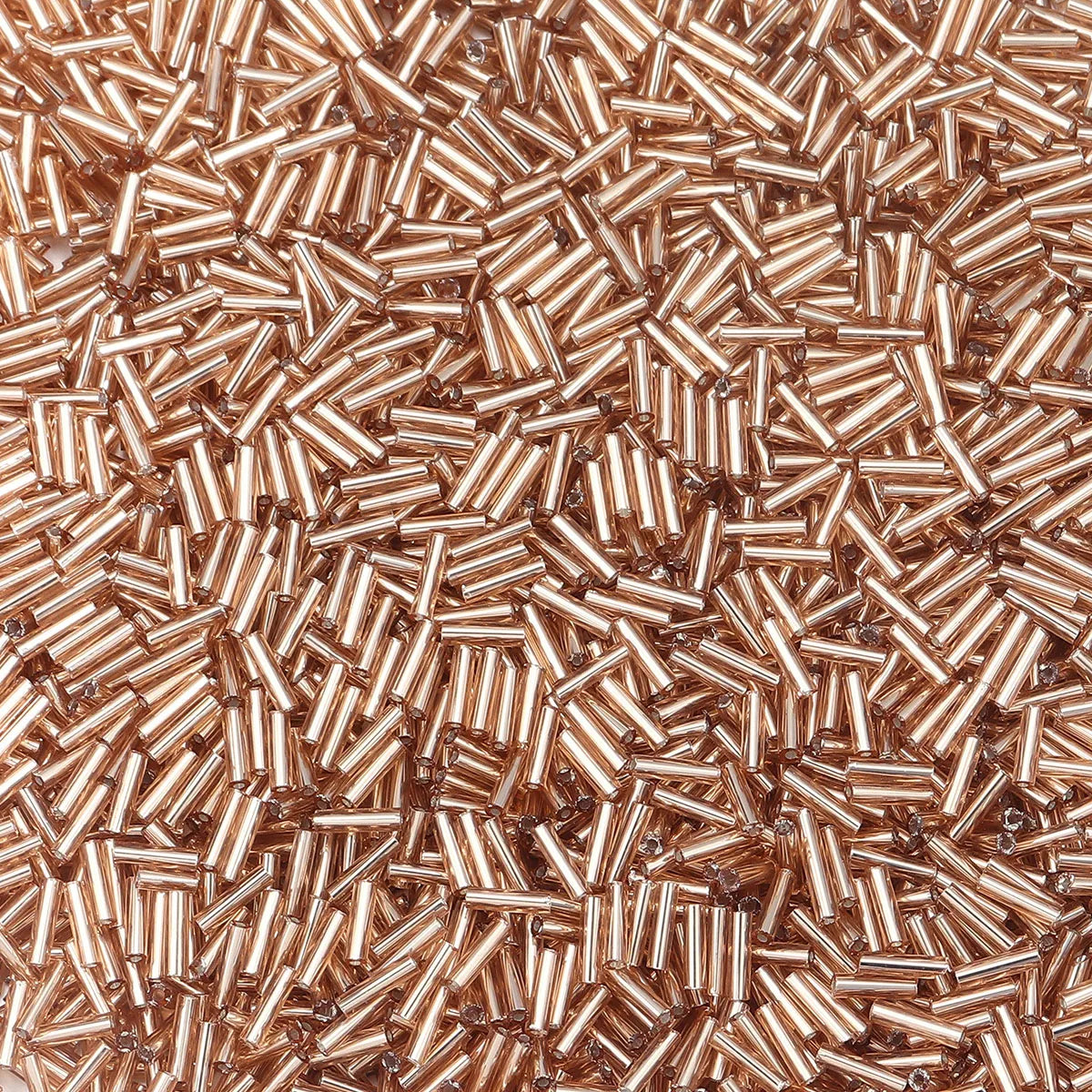 10g 2mm Glass Tube Rice Seed Beads – DIY Jewelry Spacers Glass Seed Beads PLUSH champagne
