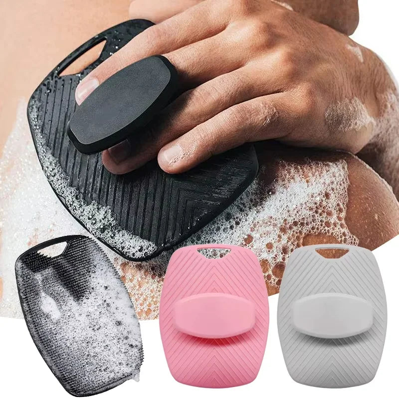 Handheld Silicone Body Scrubber – Gentle Exfoliating Bath Brush Silicone Bath Scrubber PLUSH