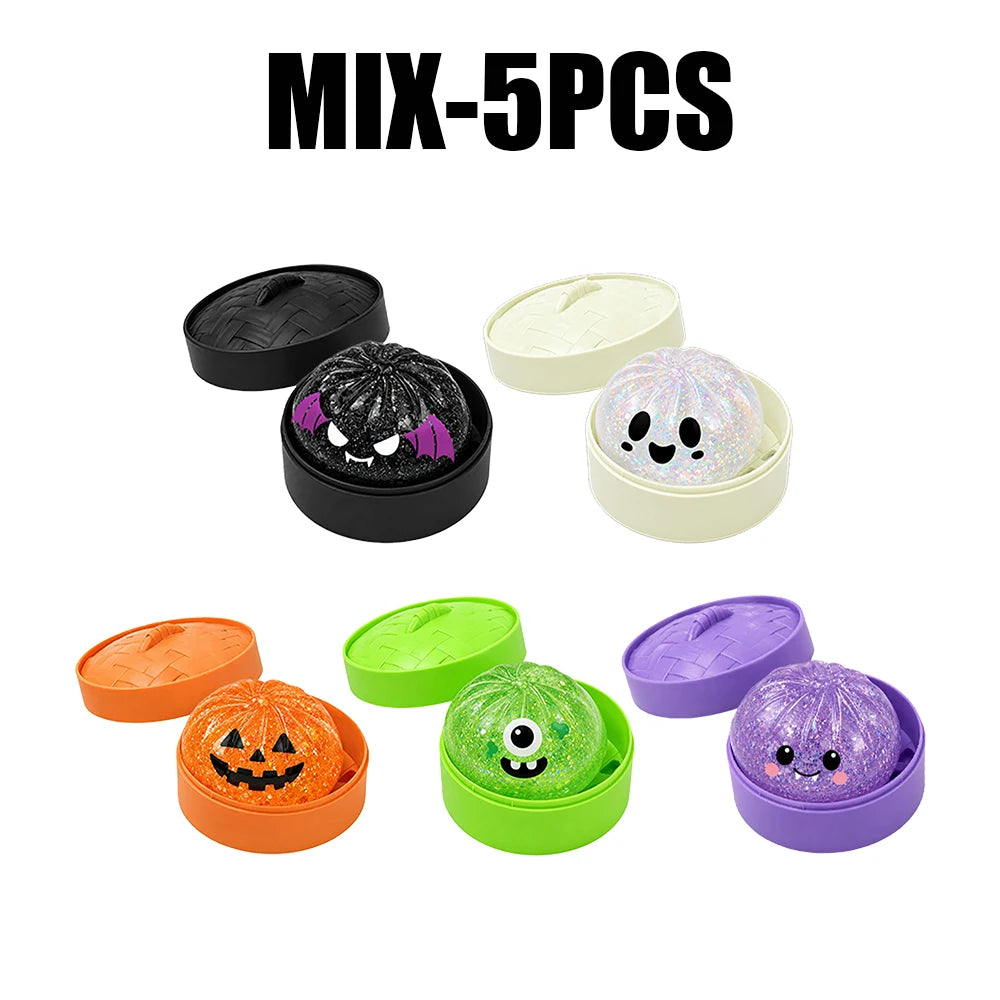 Halloween Squishy Bun Toy – Slow Rebound Spooky Gift Squishy Novelty Toy PLUSH MIX 5PCS