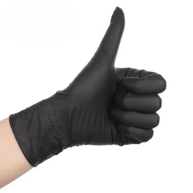 Disposable Black Nitrile Gloves Latex Free Powder Free 20/50/100pk Disposable Nitrile Gloves PLUSH Black-100PCS L