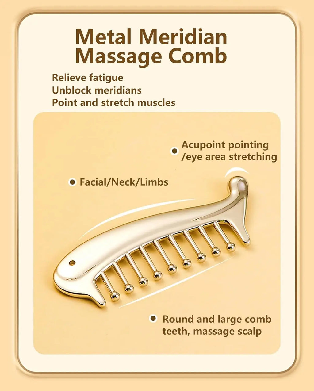 Stainless Steel Scalp Massager Comb & Gua Sha Tool Manual Massage Tool PLUSH