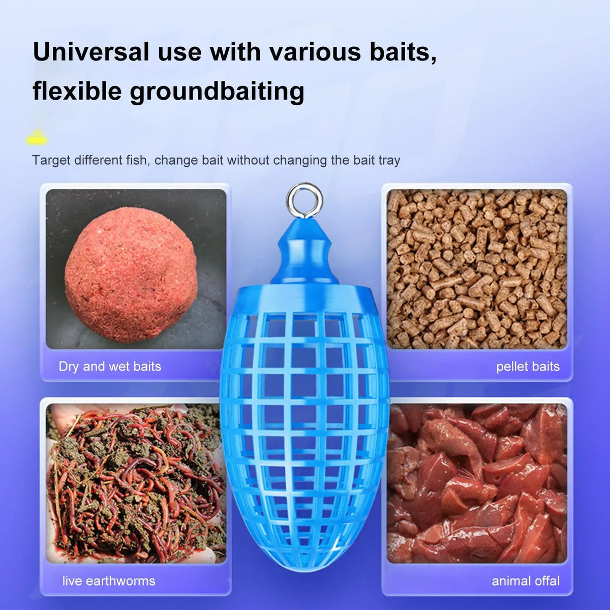 Fishing Bait Cage Holder with Locking Swivel – Lightweight Fishing Bait Cage PLUSH