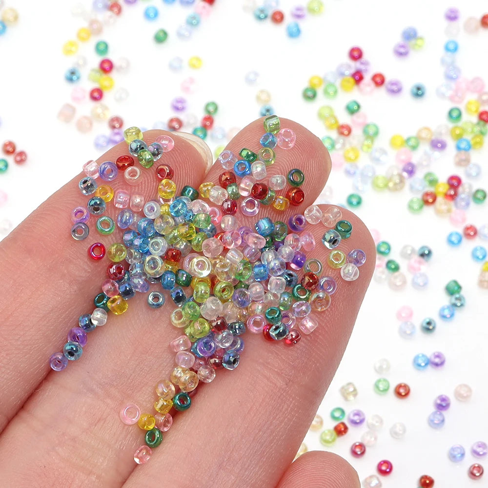 2mm AB Glass Rice & Czech Crystal Seed Beads 10/50g – DIY Jewelry Glass Seed Beads PLUSH