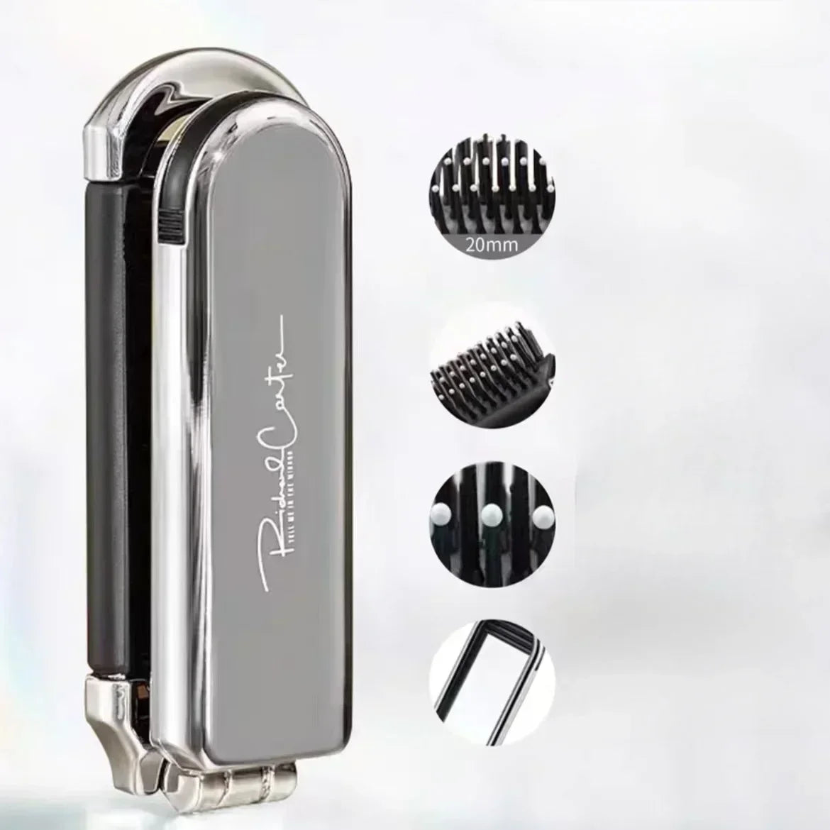 Bow Mini Folding Hair Brush with Mirror – Portable Travel Comb Folding Hair Brush PLUSH ordinary