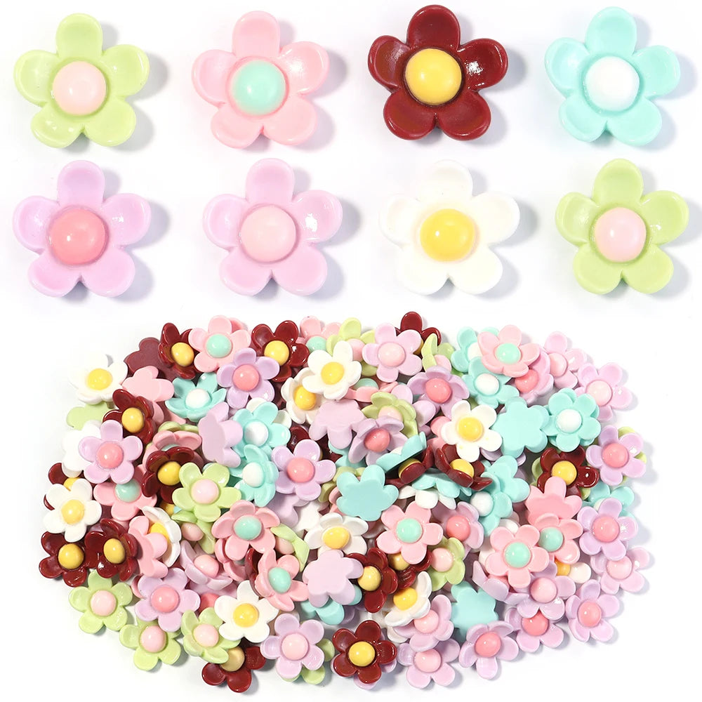 20pcs 3D Resin Flower Flatback Cabochons 20mm – DIY Jewelry Resin Flatback Cabochons PLUSH