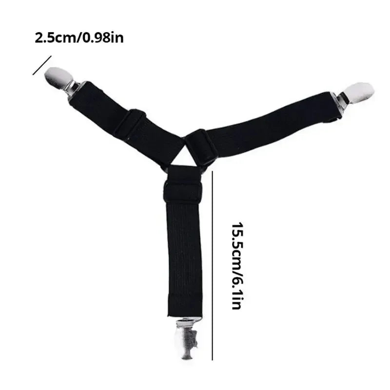 Bed Sheet Fasteners – Adjustable Elastic Clips 4 or 8 Pack Bed Sheet Clips PLUSH