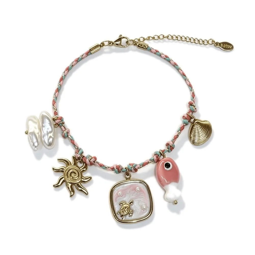 Ocean Style Stainless Steel Bracelet – Starfish Shell Charm Charm Bracelet PLUSH Style G