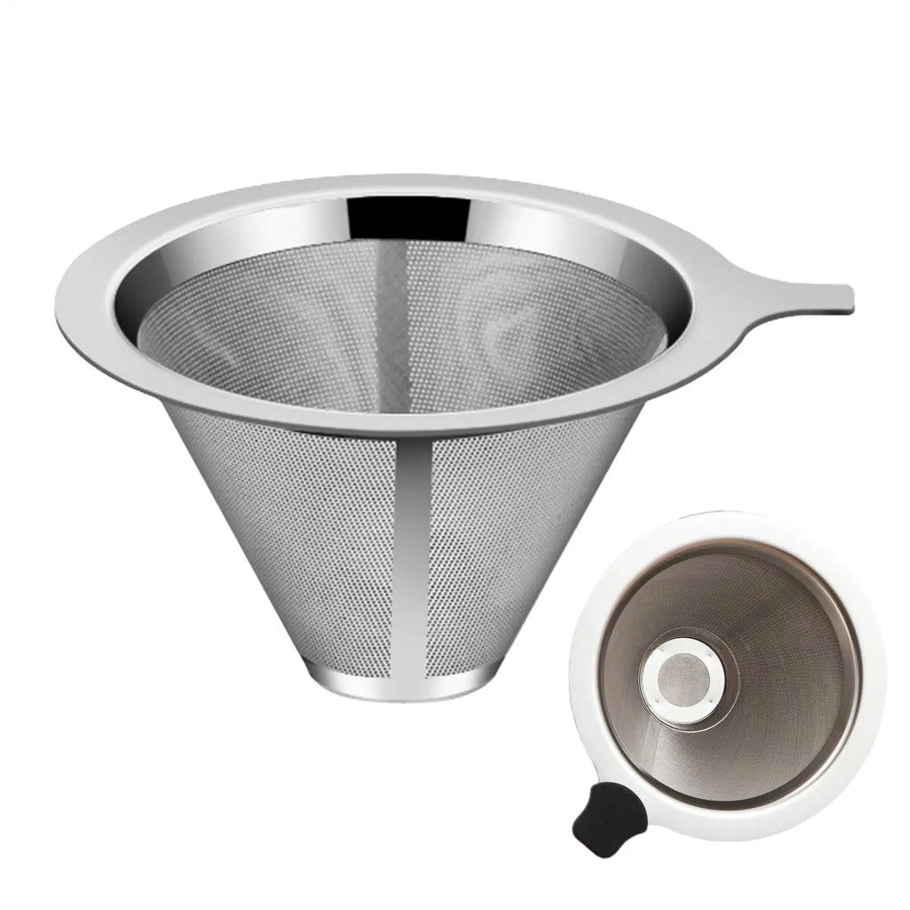 Stainless Steel Pour Over Coffee Filter – Reusable Double Layer Pour Over Coffee Filter PLUSH