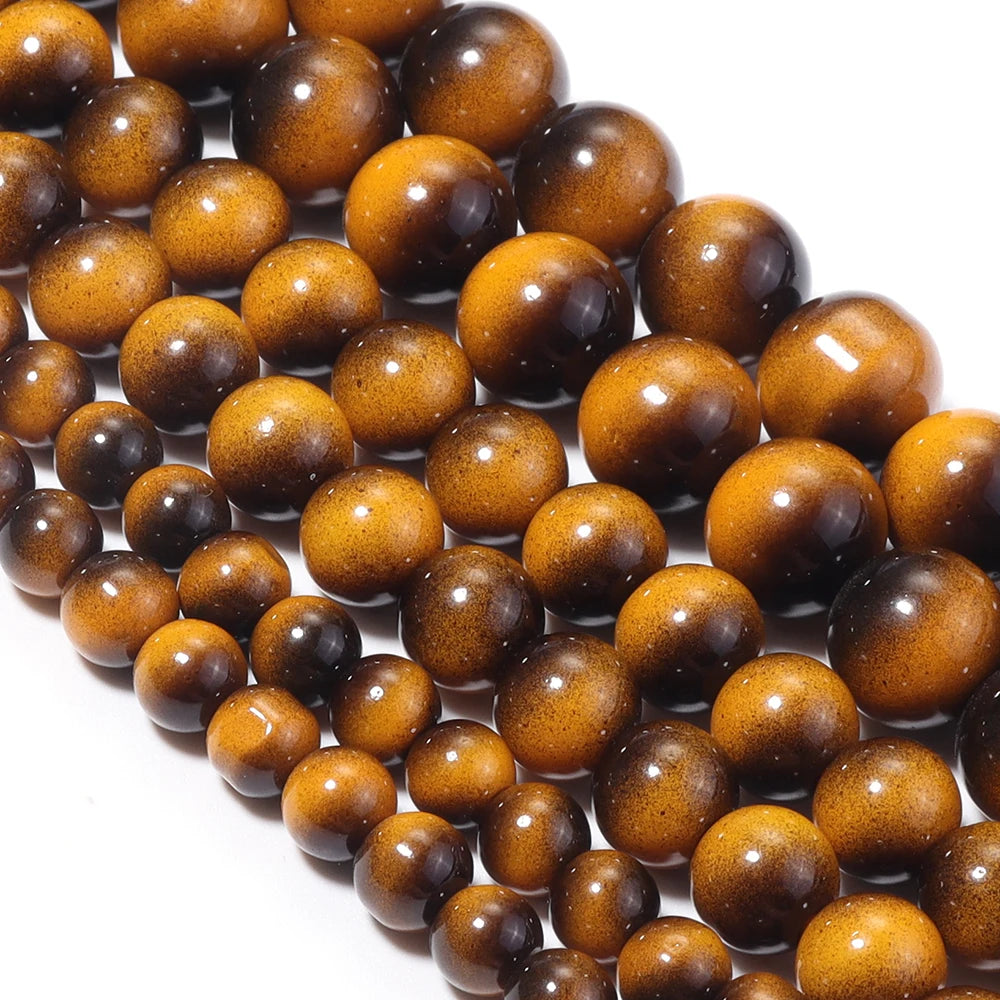 Tiger Eye Glass Spacer Beads 6/8/10mm – DIY Jewelry Making Glass Spacer Beads PLUSH