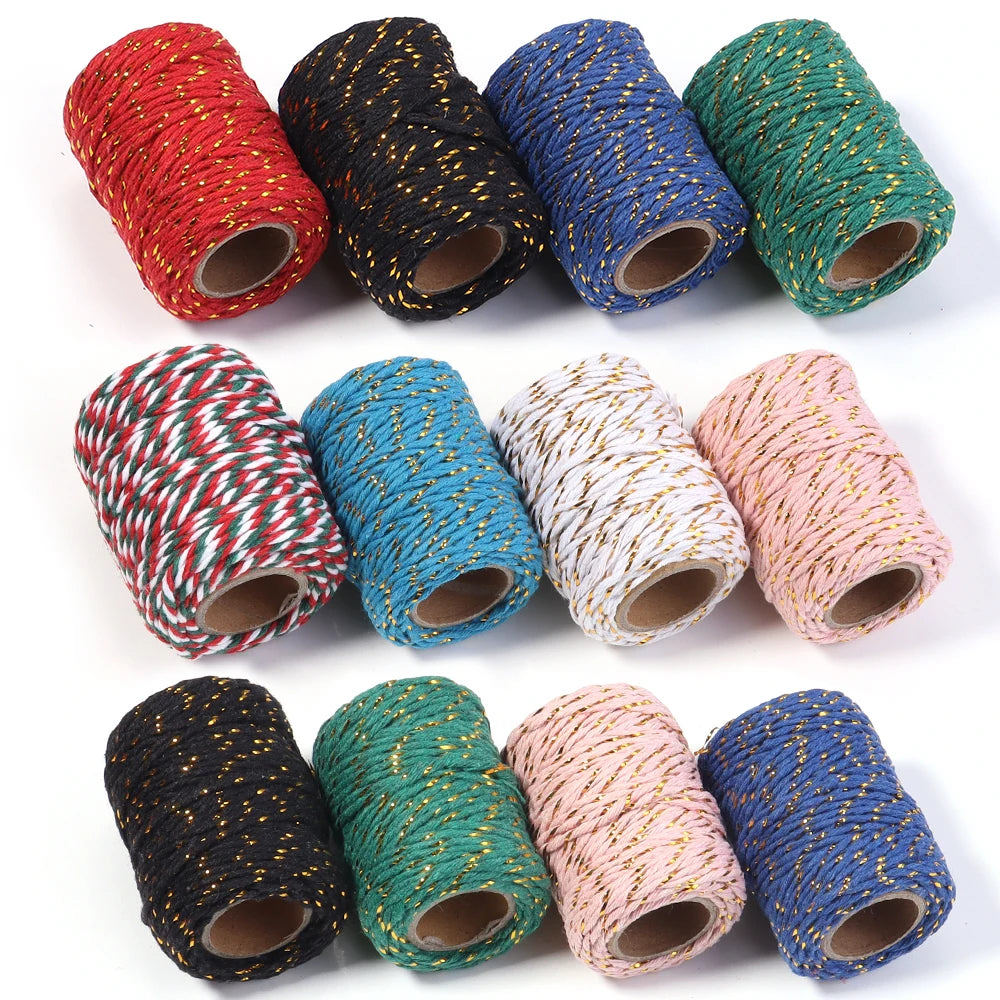20m Gold Colorful Braided Cotton Cord – DIY Crafts & Gift Wrap Braided Craft Cord PLUSH