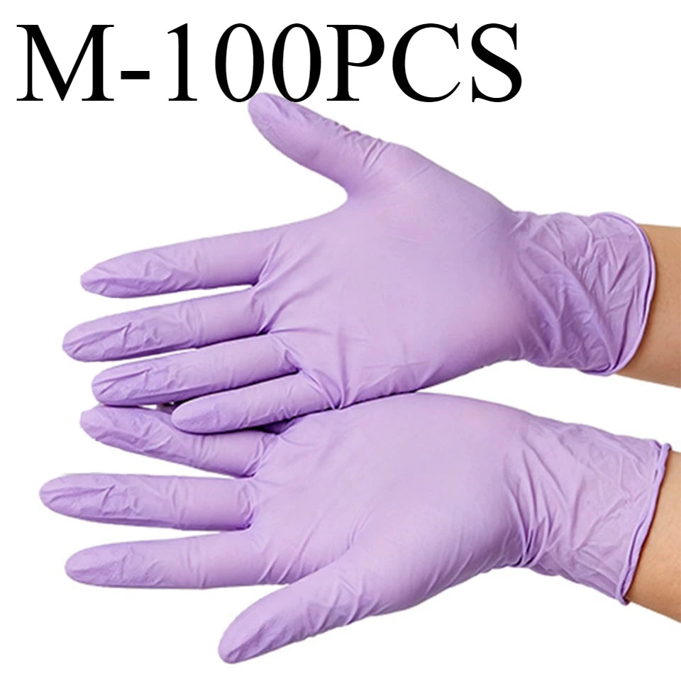 Purple Disposable Nitrile Gloves 50/100pcs – Powder Free Disposable Nitrile Gloves PLUSH M-100PCS