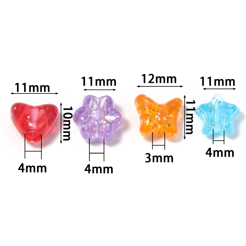 100pcs Colorful Transparent Acrylic Spacer Beads – DIY Jewelry Acrylic Spacer Beads PLUSH