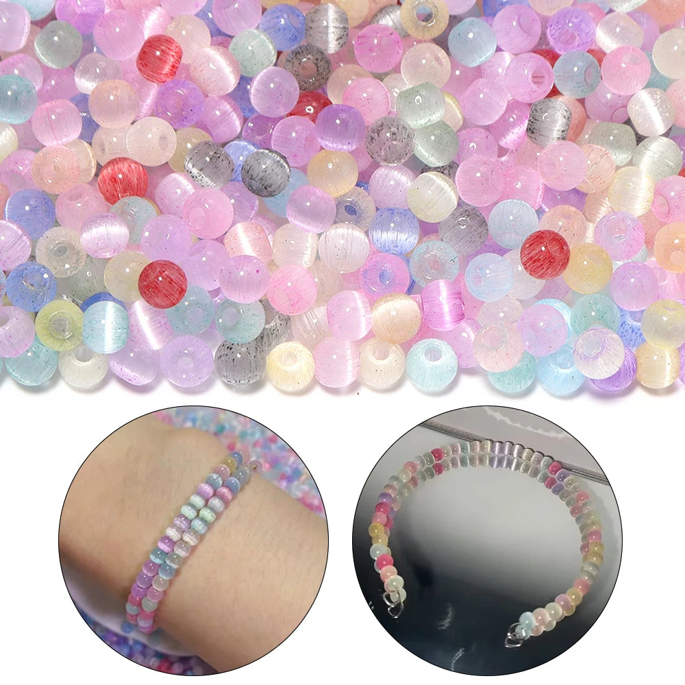 4mm Cat's Eye Glass Seed Beads 30g – DIY Jewelry Spacer Beads Glass Spacer Beads PLUSH