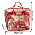 Red Plaid Quilted Fabric Storage Basket | Foldable Laundry Hamper Foldable Storage Basket PLUSH Pink