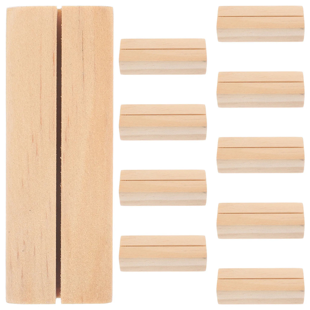 10Pcs Wood Note Clip Holders – Card & Photo Stand for Desk Wood Card Stand PLUSH