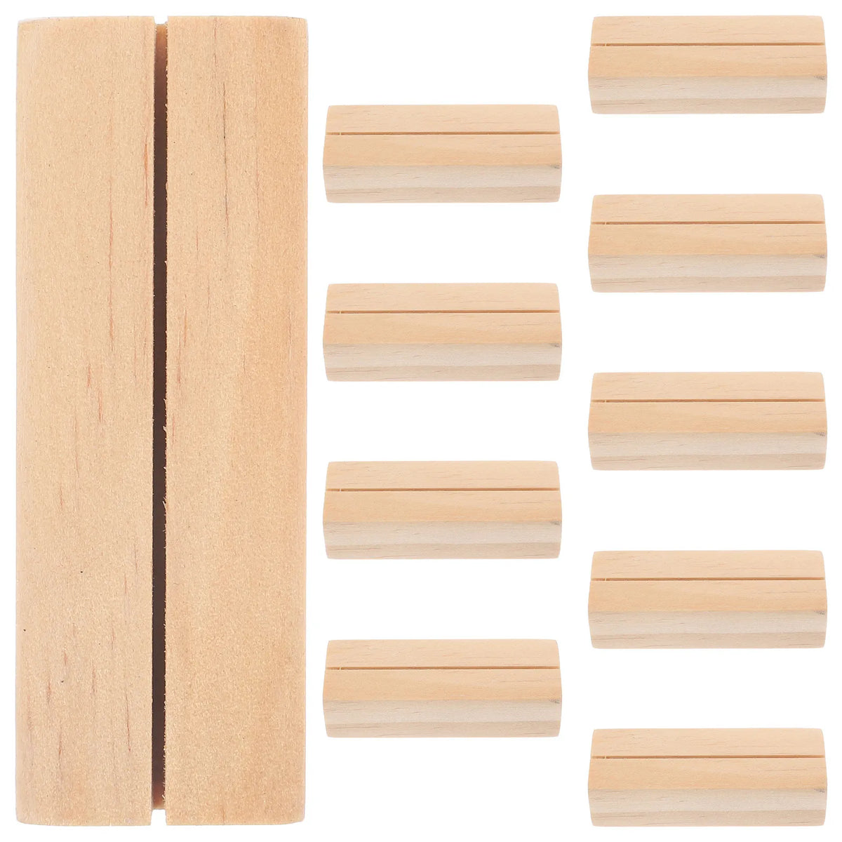 10Pcs Wood Note Clip Holders – Card & Photo Stand for Desk Wood Card Stand PLUSH
