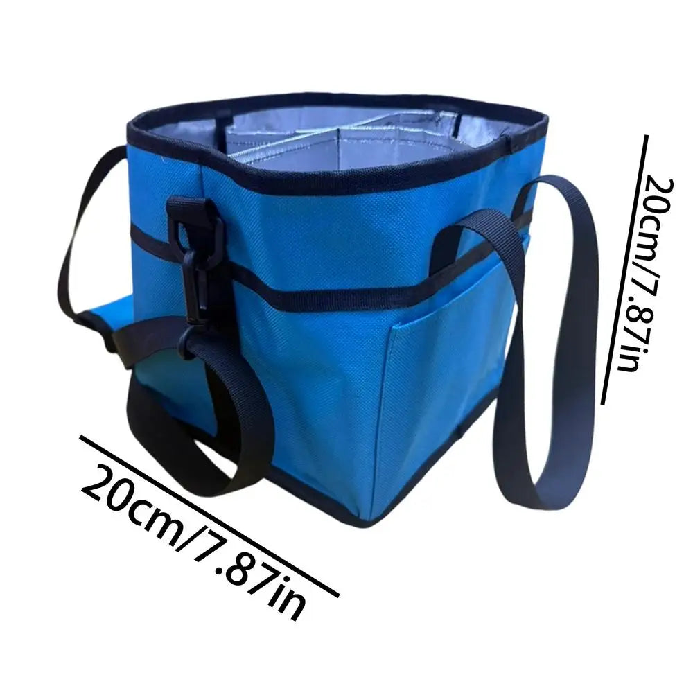 Insulated Water Bottle Carrier Bag with Shoulder Strap Water Bottle Carrier PLUSH Blue