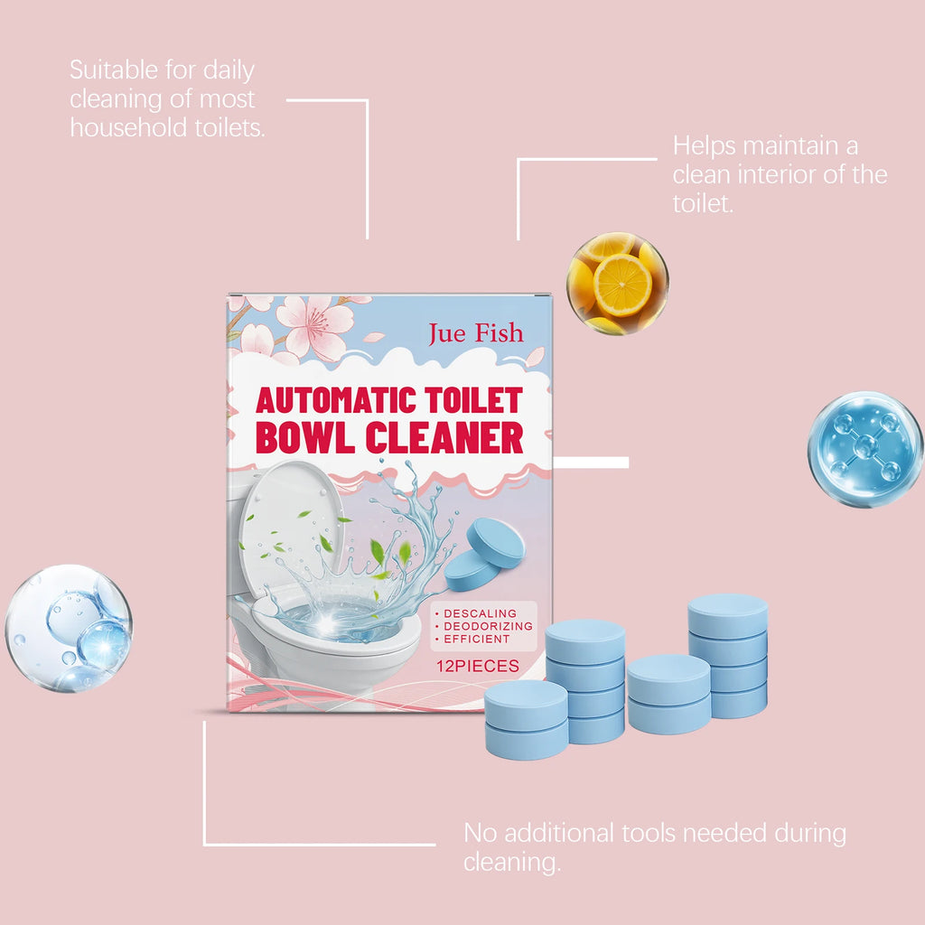 Toilet Cleaning Effervescent Tablets 12pc – Deodorizing Cleaner Toilet Cleaning Tablets PLUSH