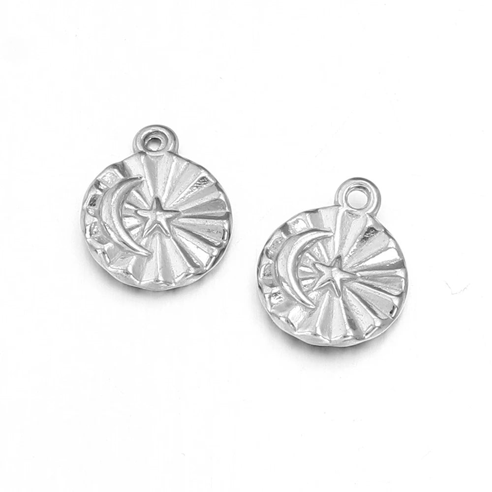 5pcs Stainless Steel Sun Moon Star Charms – DIY Jewelry Jewelry Charms PLUSH ST-Style 01