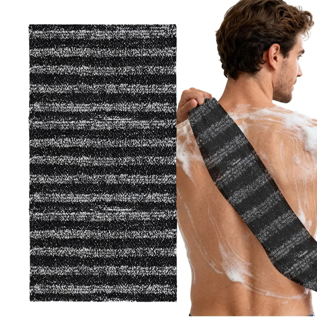 Silver-Ion Exfoliating Back Scrubber Towel – Ultra-Long Bath Exfoliating Bath Towel PLUSH