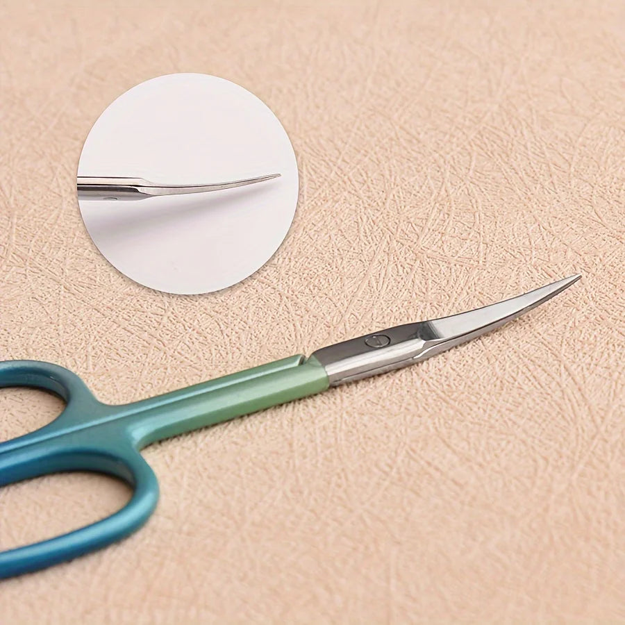 Ouriner Mint Blue Cuticle Scissors | Ultra-Thin Stainless Steel Cuticle Scissors PLUSH