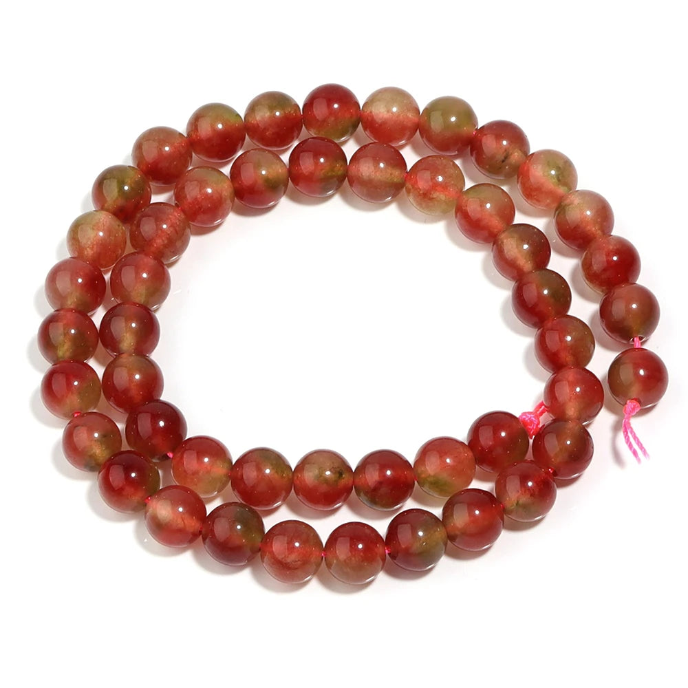 Watermelon Quartz Chalcedony Red Stone Beads – DIY Jewelry Natural Stone Beads PLUSH 8mm