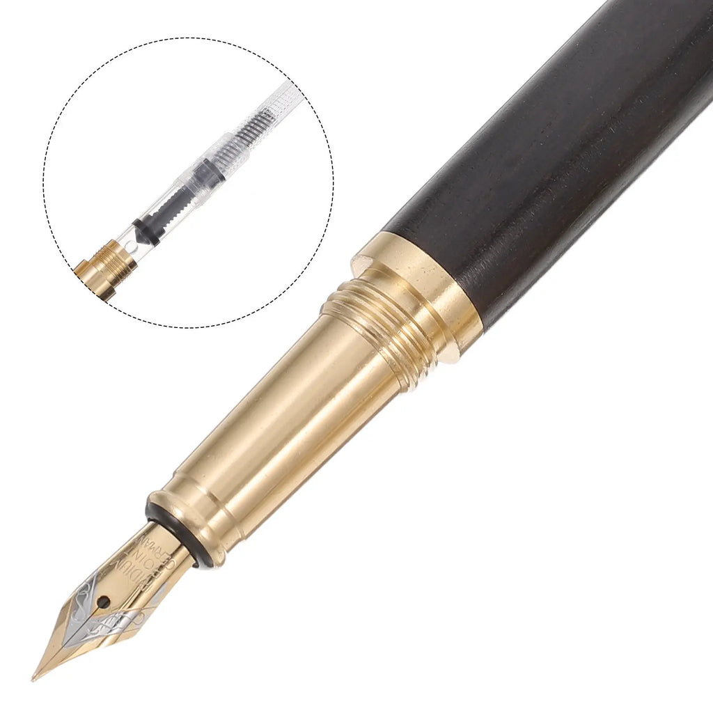 Calligraphy Fountain Pen – Portable Wood & Metal, Black/Purple Calligraphy Fountain Pen PLUSH